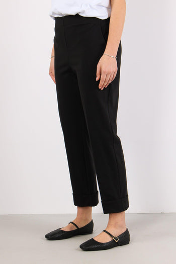 Pantalone Punto Milano Risvolt Nero - 3
