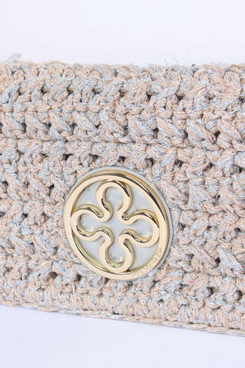 Greta Pochette Crochet Laminat Argento - 8