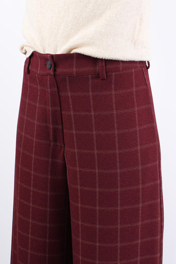 Pantalone Palazzo Quadro Bordeaux - 7