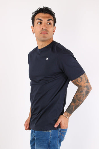 T-shirt Basica Logo Contrasto Blue Depth - 3