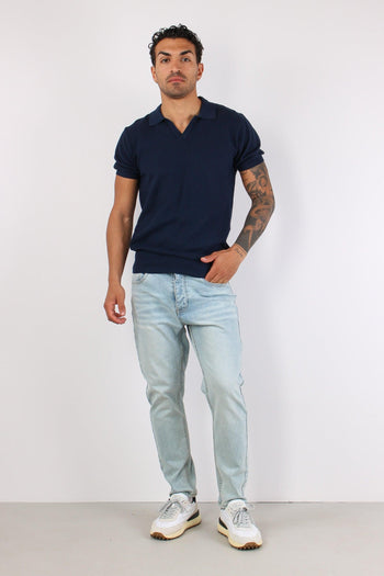 Polo Derby Punto Riso Blu Navy - 4