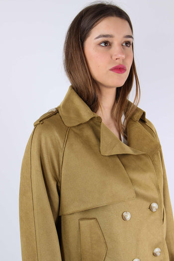 Peacot Corto Tessuto Diagonale Golden Olive - 8