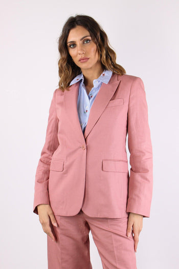 Orche Giacca Monopetto Misto Lino Rose - 2