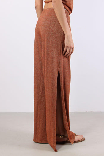 Pantalone Lurex Spacchi Laterali Ruggine - 7
