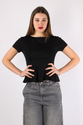 T-shirt M/m Riprese Fianchi Nero - 7