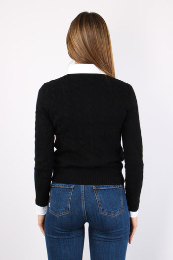 Pullover Girocollo Treccia Black - 3