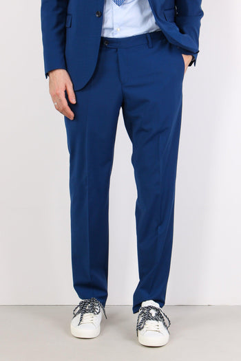Abito Misto Lana Slim Blu Aperto - 3