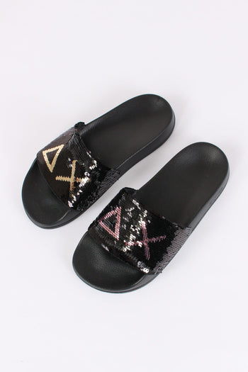 Ciabatta Fascia Pailettes Nero/oro - 4