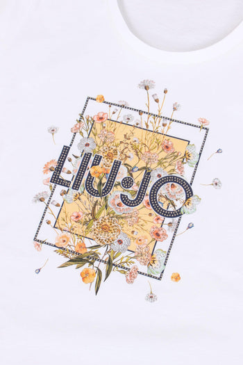 T-shirt Slim Fantasia Fiori Bianco/foulard - 8