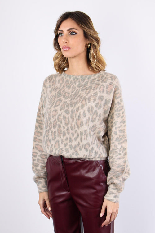 Maglia Misto Alpaca Stampa Leo Leopard - 2