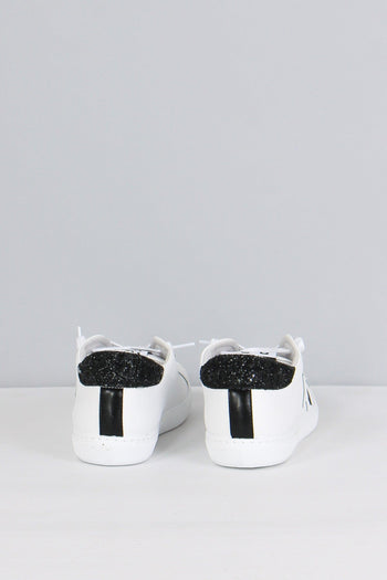 Sneakers Low Inserto Glitter Bianco/nero - 3