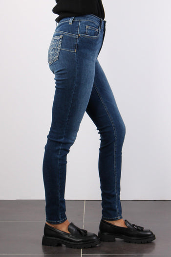 Jeans Divine Tasca Strass Denim Blue Winner - 4