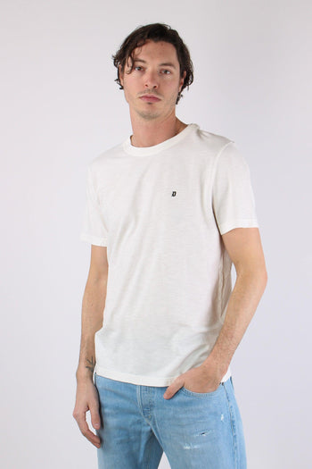 T-shirt Cotone Fiammato Logo Alabastro - 3