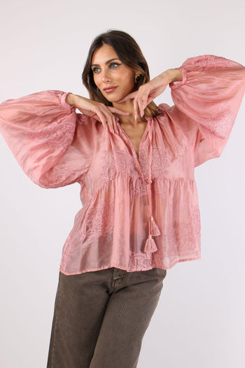 Blusa Ricami Nappine Rosa - 3