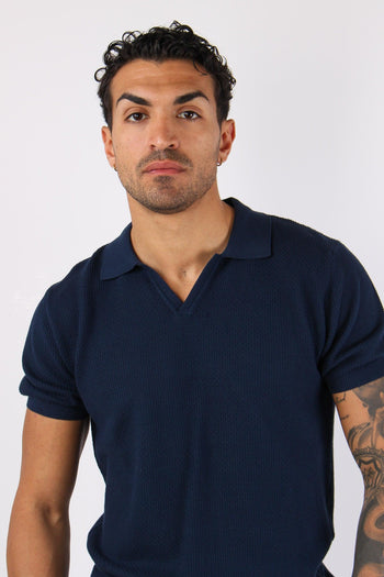 Polo Derby Punto Riso Blu Navy - 7
