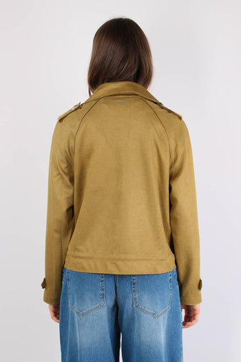 Peacot Corto Tessuto Diagonale Golden Olive - 5