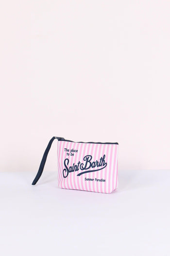 Aline Pochette Righe Mini Rosa/bianco - 2
