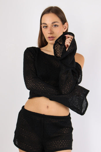 Top Macrame Scampanato Nero - 4