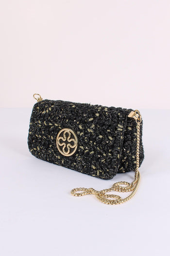 Greta Pochette Crochet Laminat Nero - 4