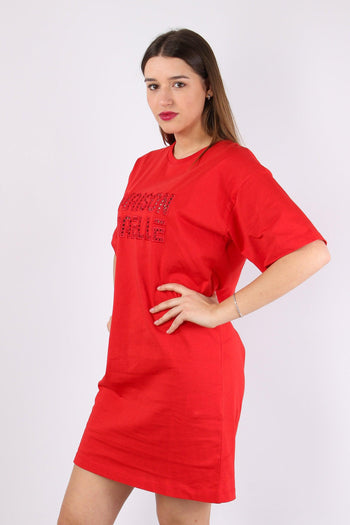 Maxi T-shirt Ricamo Maison Gae Rosso - 2