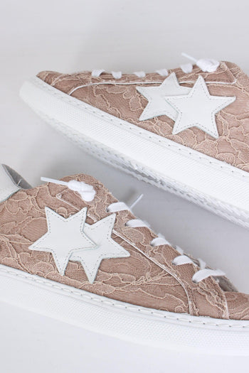 Sneakers Low Inserto Pizzo Marrone/bianco - 4