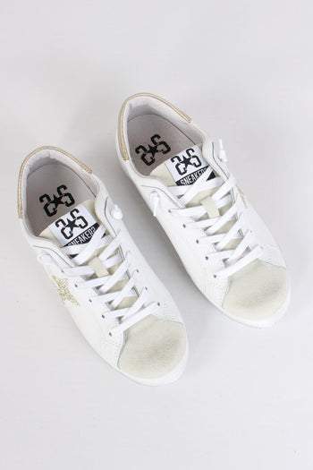 Sneakers Low Inserto Glitter Bianco/oro - 5