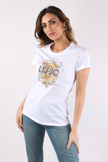 T-shirt Slim Fantasia Fiori Bianco/foulard - 2