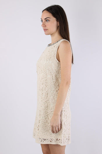 Abito Tubino Macrame Naturale/bianco - 7