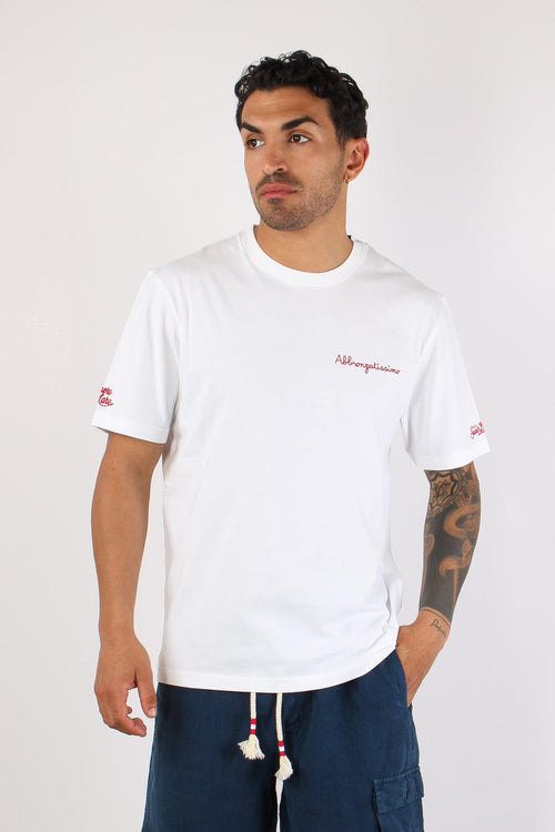 T-shirt Scritta Ricami Abbronzatissimo