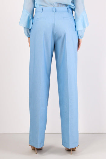 Pantalone Palazzo Poliviscosa Cielo - 4