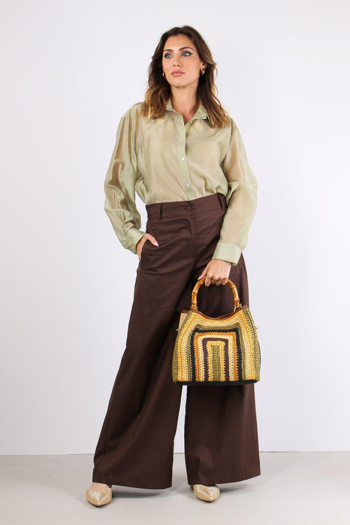 Camicia Over Mussola Strass Salvia