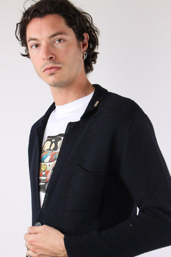 Giacca In Maglia Blu Navy - 7