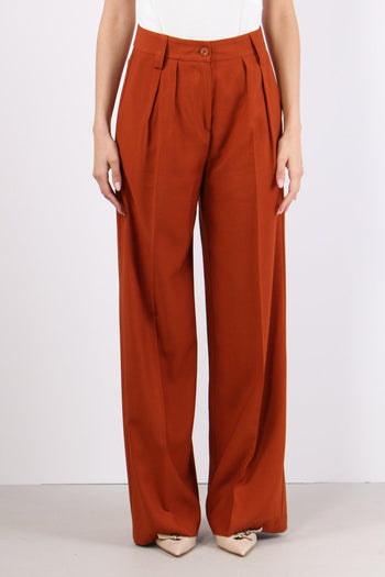 Pantalone Palazzo Misto Viscos Ruggine - 2