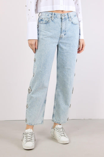 Jeans Castoni Laterali Denim Blu - 3