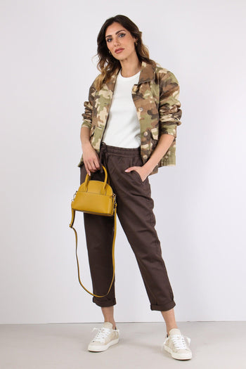 Pantalone Jogging Misto Lino Cioccolato - 5
