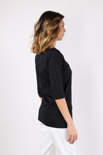 T-shirt Manica 3/4 Logo Nero - 5