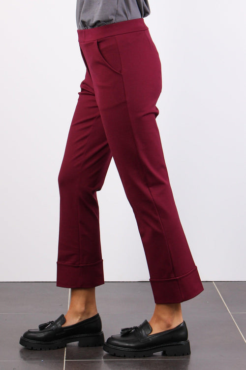 Pantalone Punto Milano Risvolt Bordeaux - 2