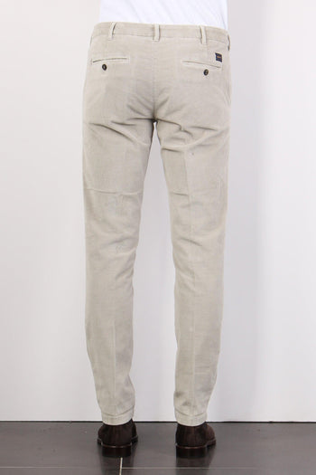 Pantalone Chino Velluto Grigio Perla - 3