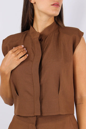 Camicia Corta Spallina Tabacco - 8