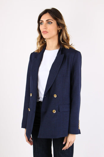 Giacca Doppiopetto Poliviscosa Blu - 3