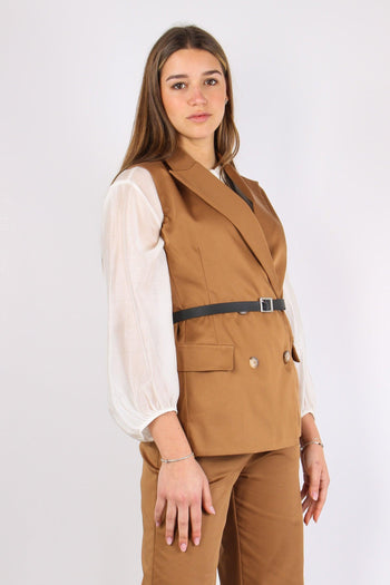 Gilet Cotone Cinturato Biscotto - 7