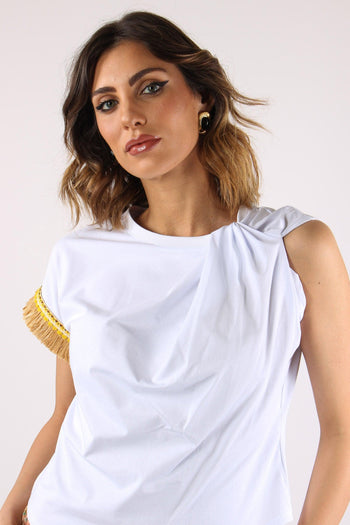 T-shirt Nodo Passamaneria Manica Bianco - 8