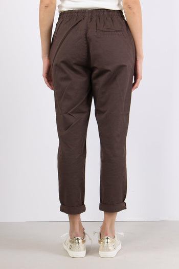 Pantalone Jogging Misto Lino Cioccolato - 4