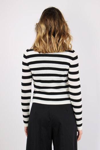 Trieste Cardigan Costina Rig Burro/nero - 3