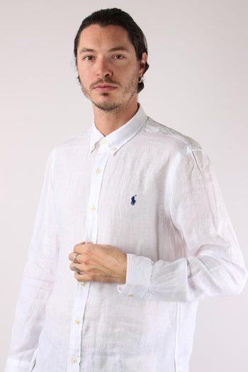 Camicia Lino Slim Fit White - 7