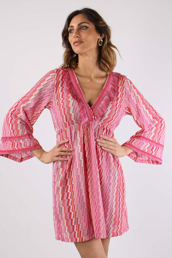 Abito Corto Frange Electric Fuxia - 7