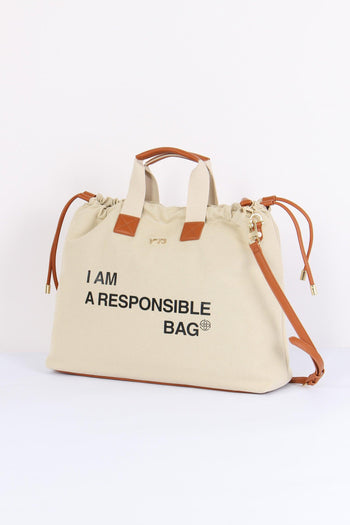 Responsible Sacca Canvas Off White/cuoio - 2