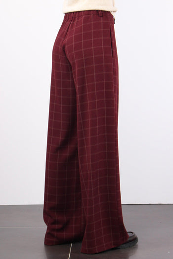 Pantalone Palazzo Quadro Bordeaux - 6