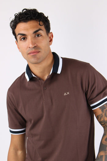 Polo Collo Bicolor Marrone - 6