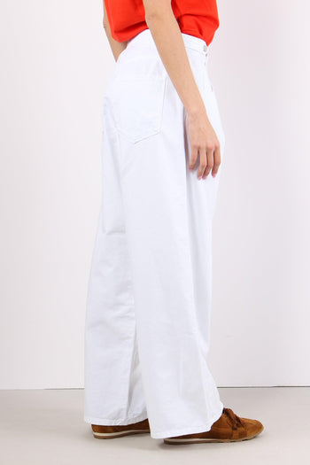 Denim Palazzo Bottoni Bianco - 6